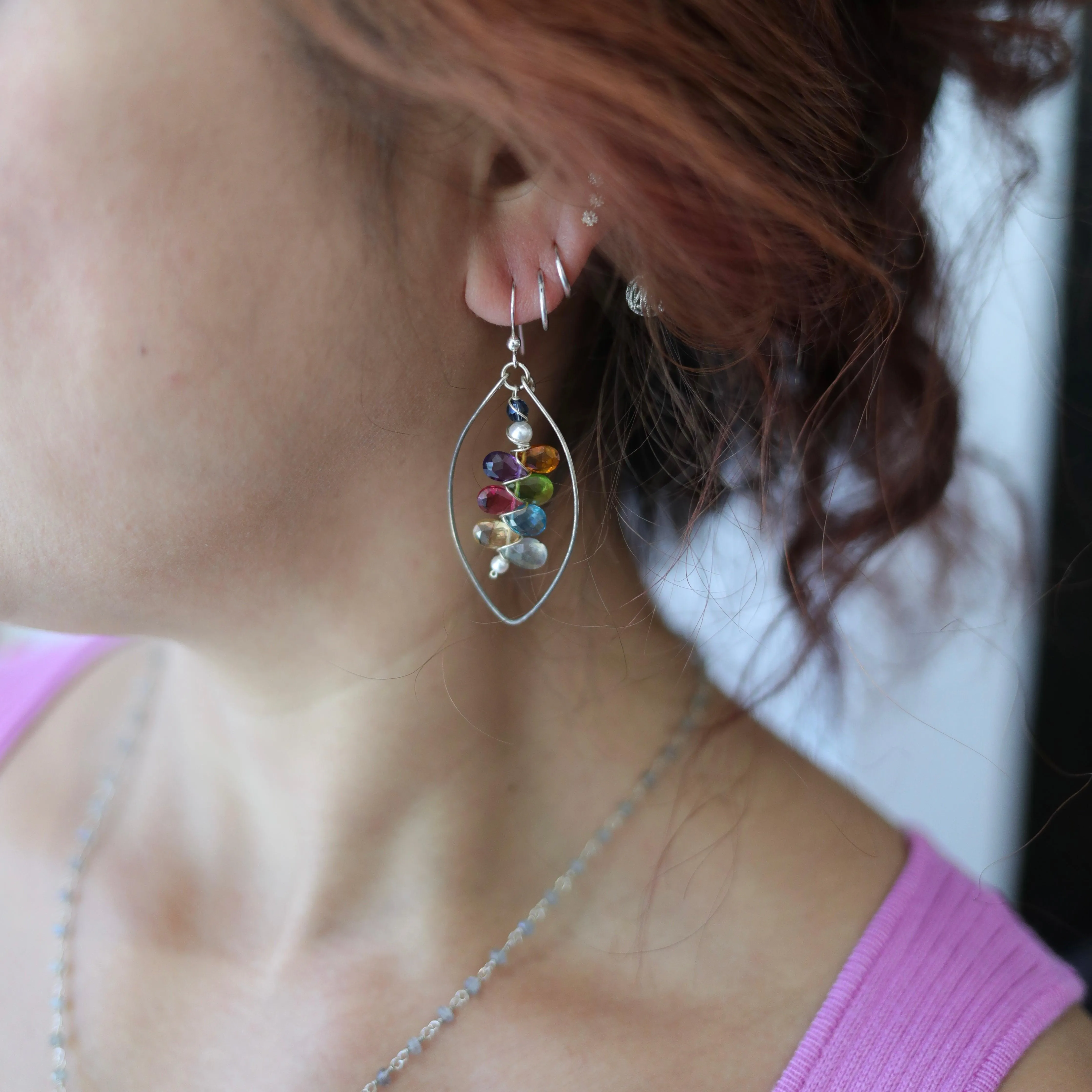 Colorful Kaleidoscope Hoops Earrings