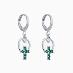 Cross Huggie Earrings