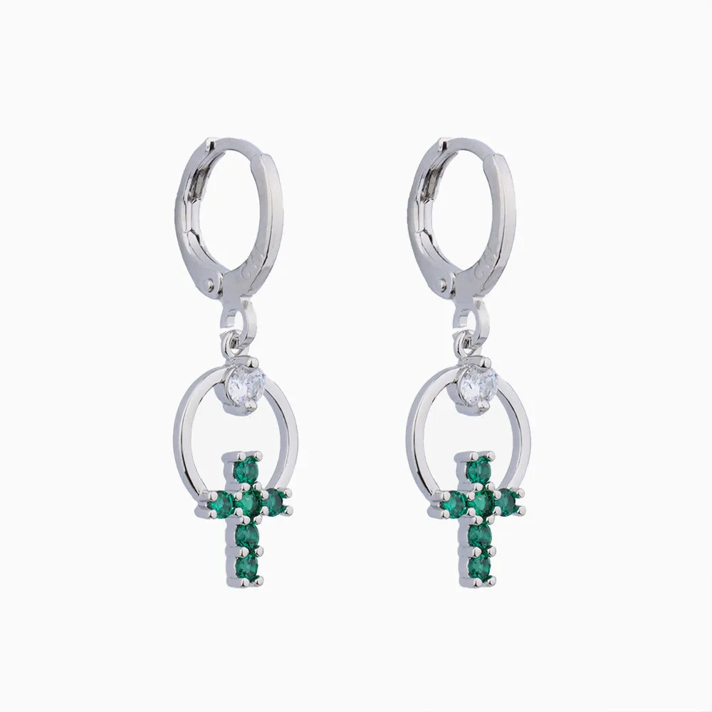 Cross Huggie Earrings