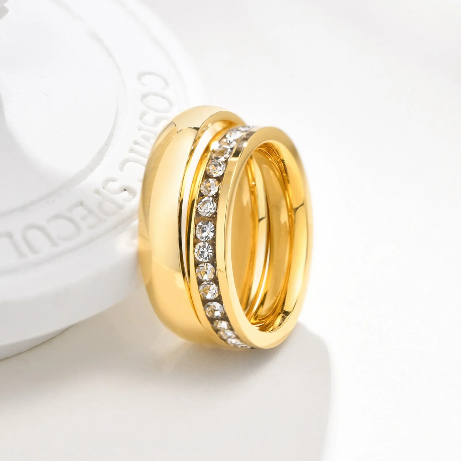 Custom Gold Plated Matching Wedding Bands for Couples