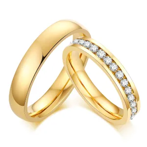 Custom Gold Plated Matching Wedding Bands for Couples