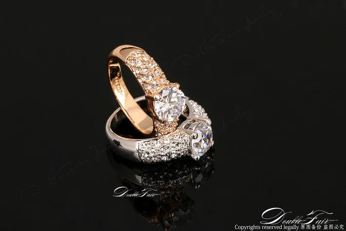 CZ Diamond 18K Rose Gold Plated Rhinestone Engagement  and Wedding Ring For Women