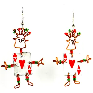 Dancing Girl Card Player Earrings Creative Alternatives