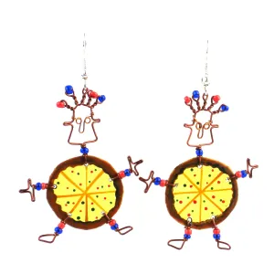 Dancing Girl Pizza Earrings Creative Alternatives