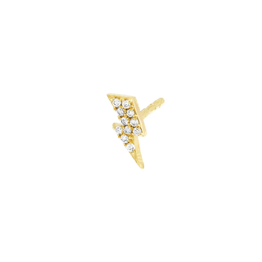 Diamond Thunder Bolt Micro Stud Earrings