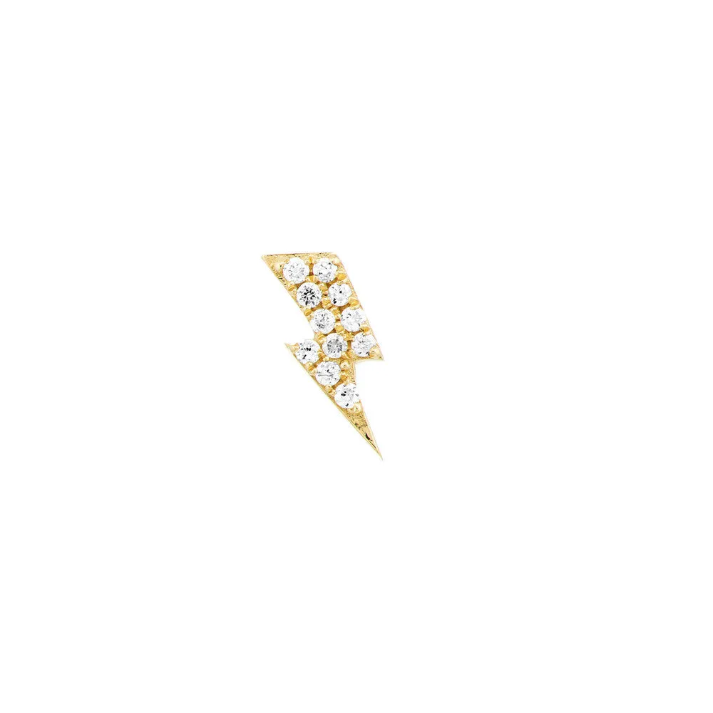 Diamond Thunder Bolt Micro Stud Earrings