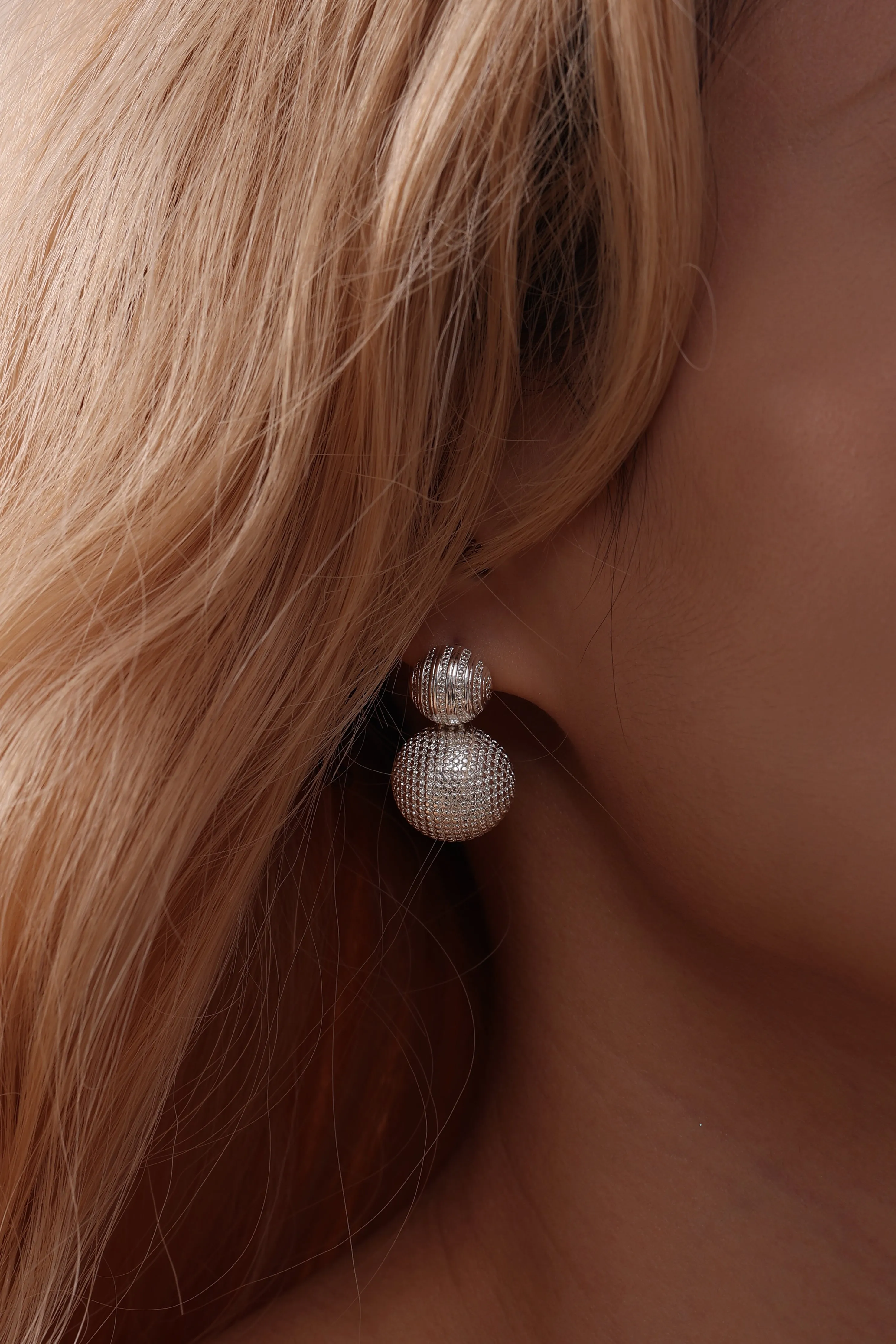 Dual Ball Gold Earrings