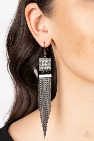 Earrings Dramatically Deco - Black E364