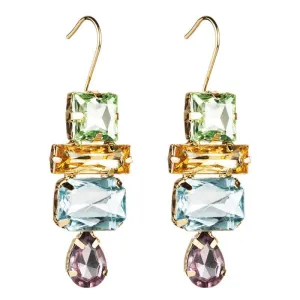 Elegant Candy Multi Glass Rhinestone Dangle Earrings