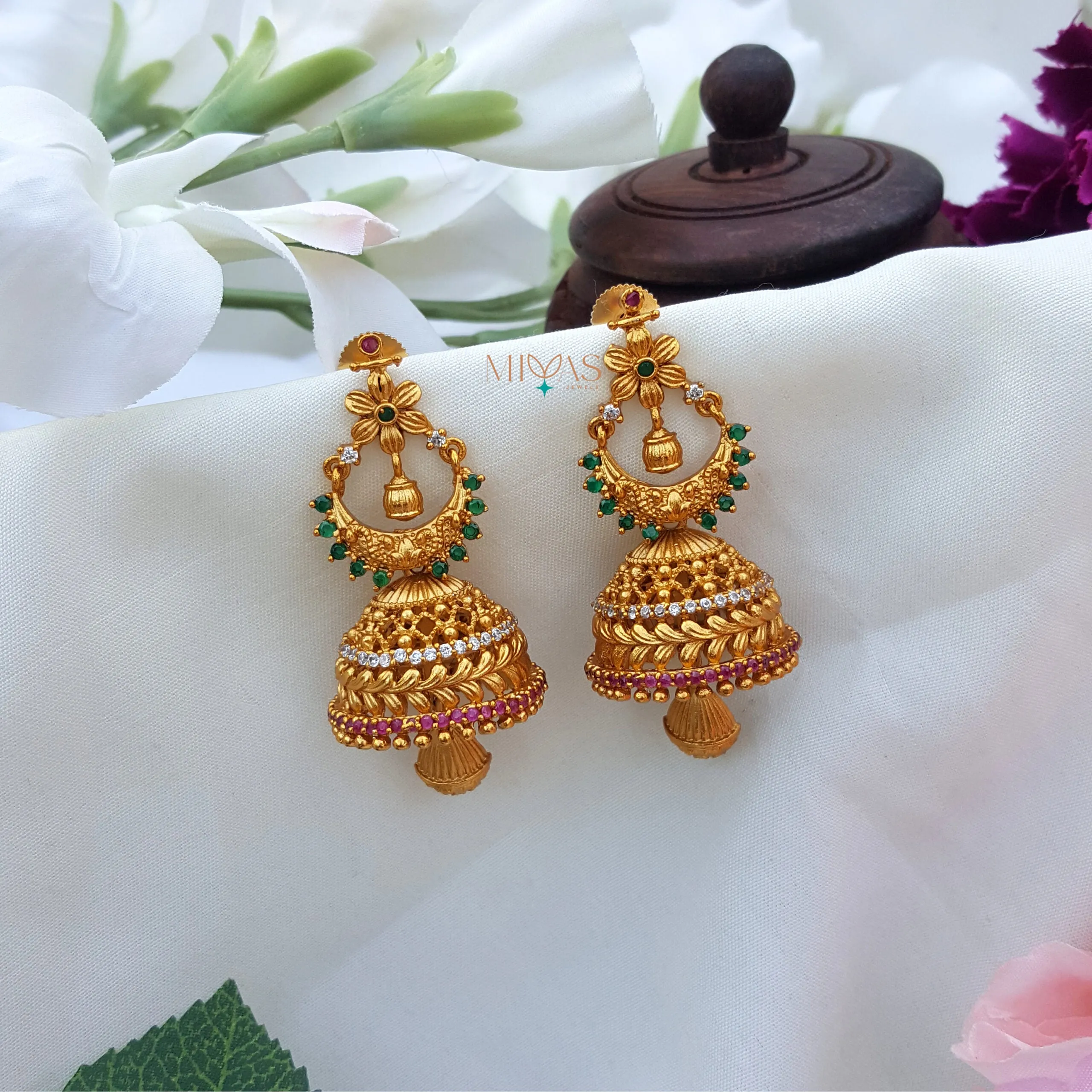 Elegant Floral Design Jhumkas