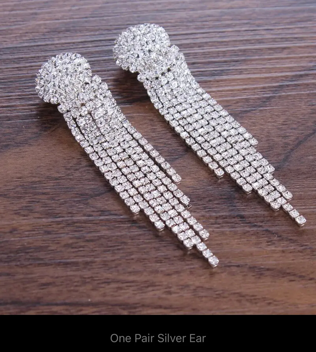 Elegant Line Drop Rhinestone Earrings