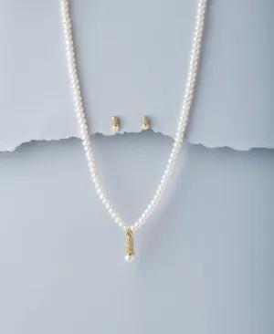 Elegant Real Pearl Necklace Set