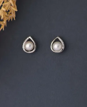 Elegant Real Pearl Stud Earring