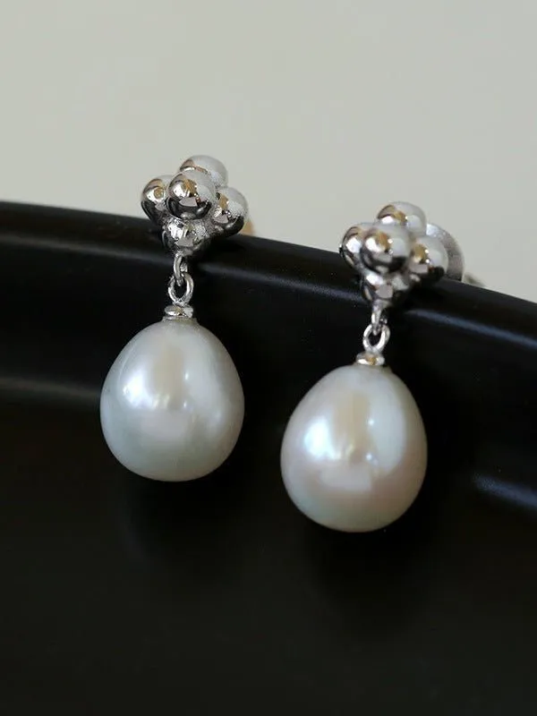 Elegant Sterling Silver Pearl Earrings