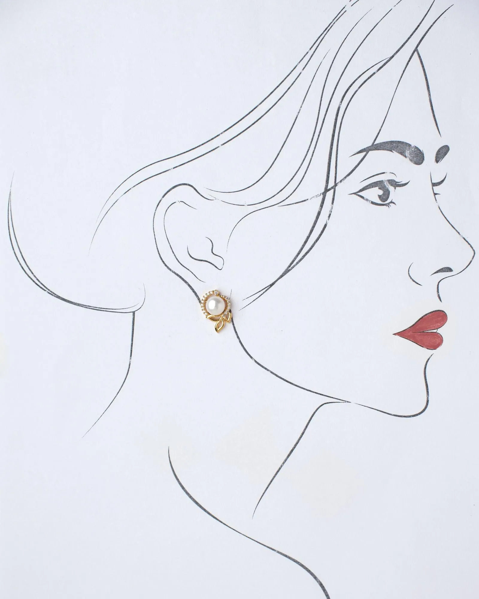 Elegant Stud Pearl Earring