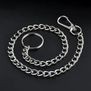 Extra Long Metal Keyring Keychain Silver Chain Hipster Key Wallet Belt Ring Clip Free shipping