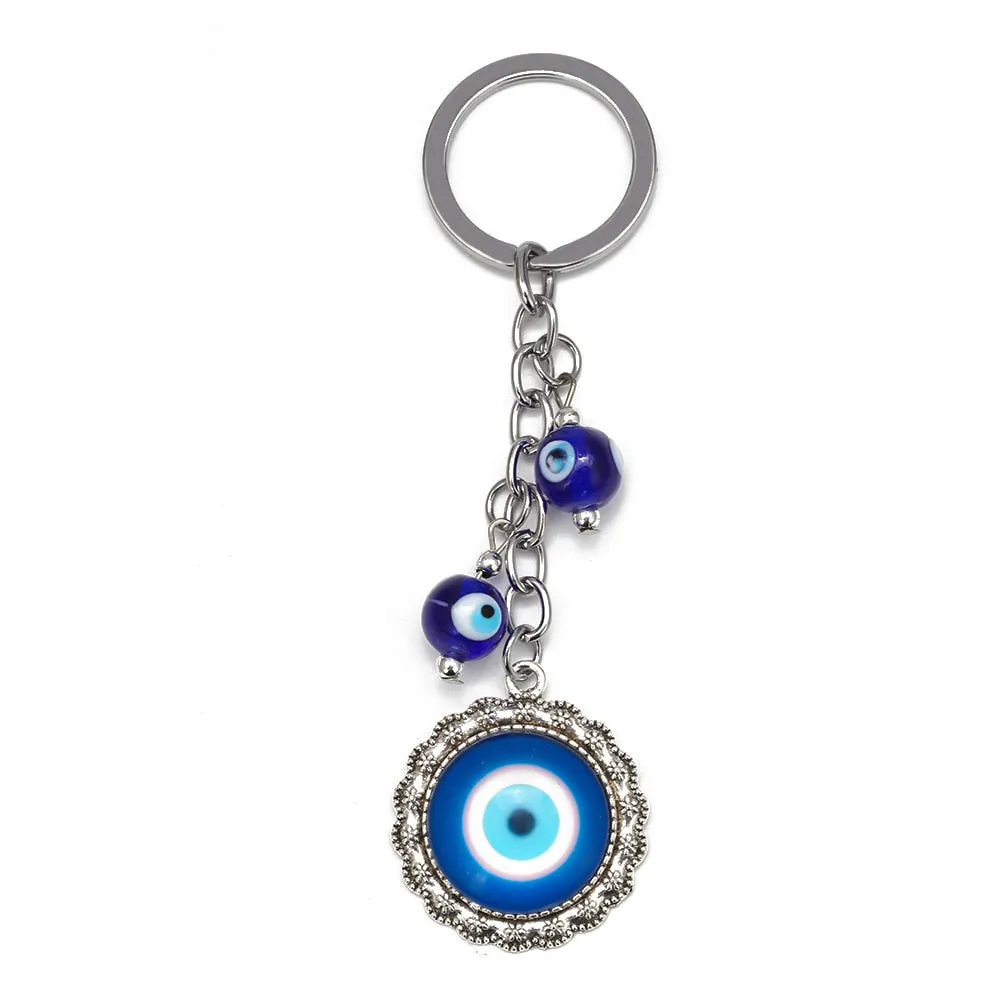 Eye Camel Starfish Charm Evil Eye Keychain Alloy Silver Color Ring Car Keyring Key Chain Holder