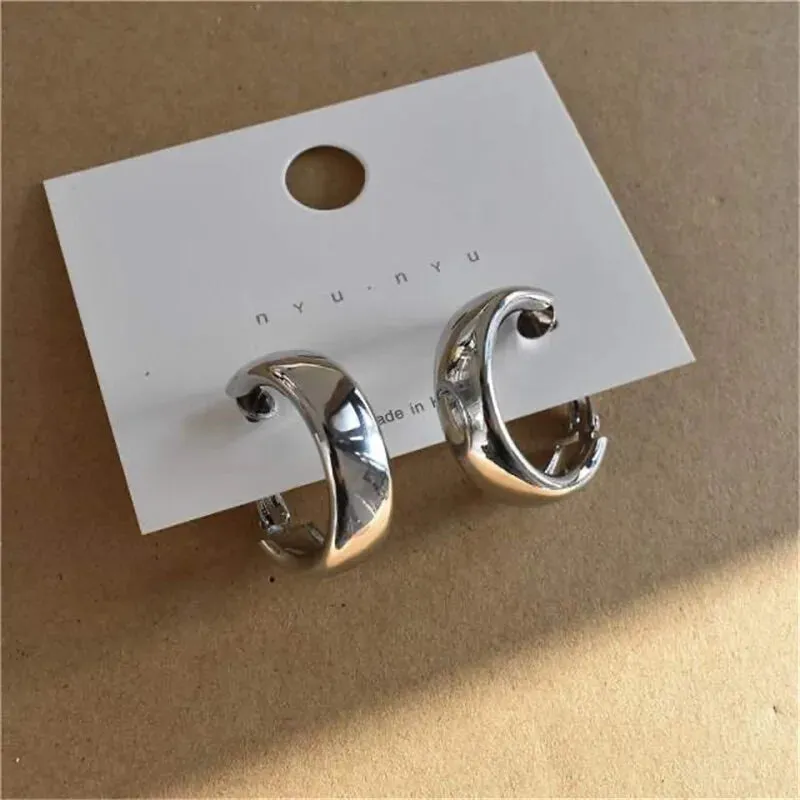 Fashion Korean Metal Elegant Hoop Earring Woman 2022 New Vintage Geometric Statement Earrings Jewelry Brincos Gift