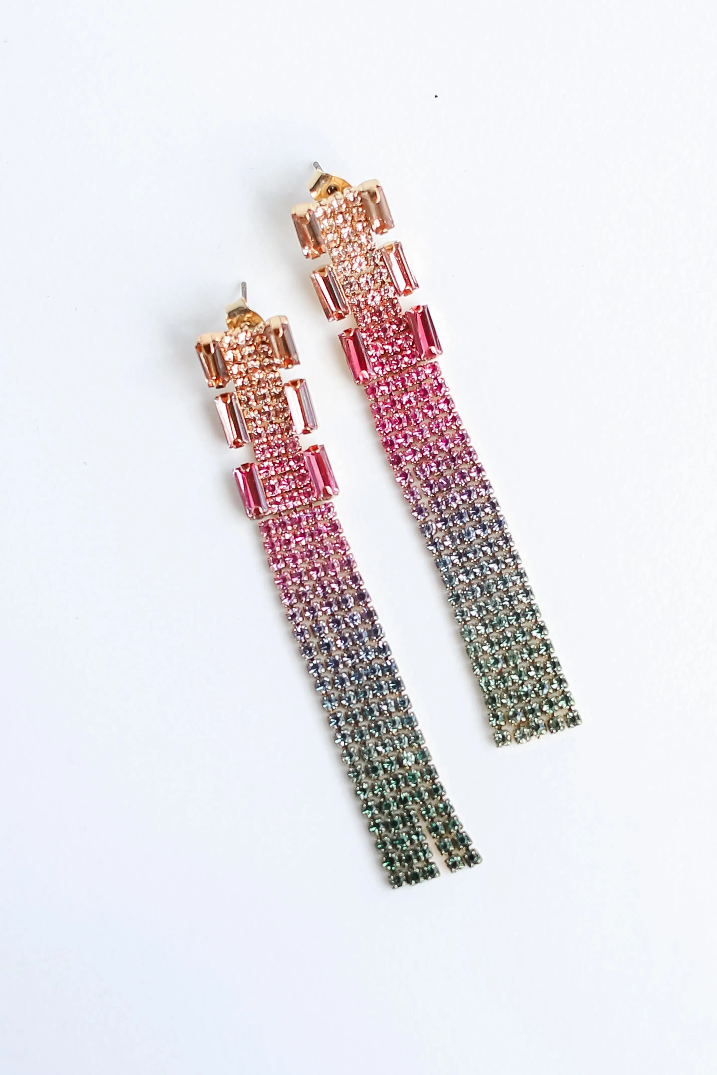 FINAL SALE - Ansley Rhinestone Fringe Earrings