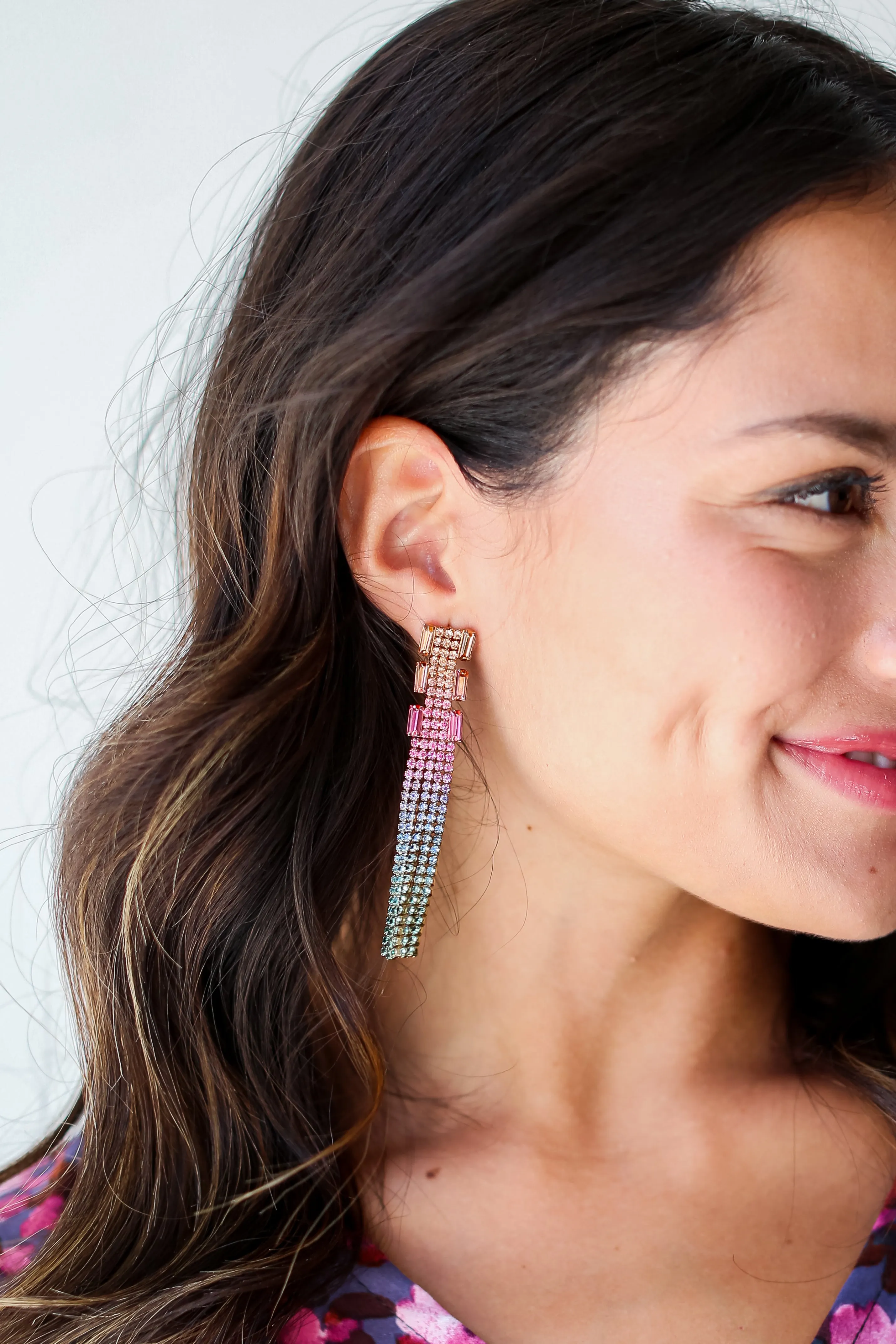 FINAL SALE - Ansley Rhinestone Fringe Earrings