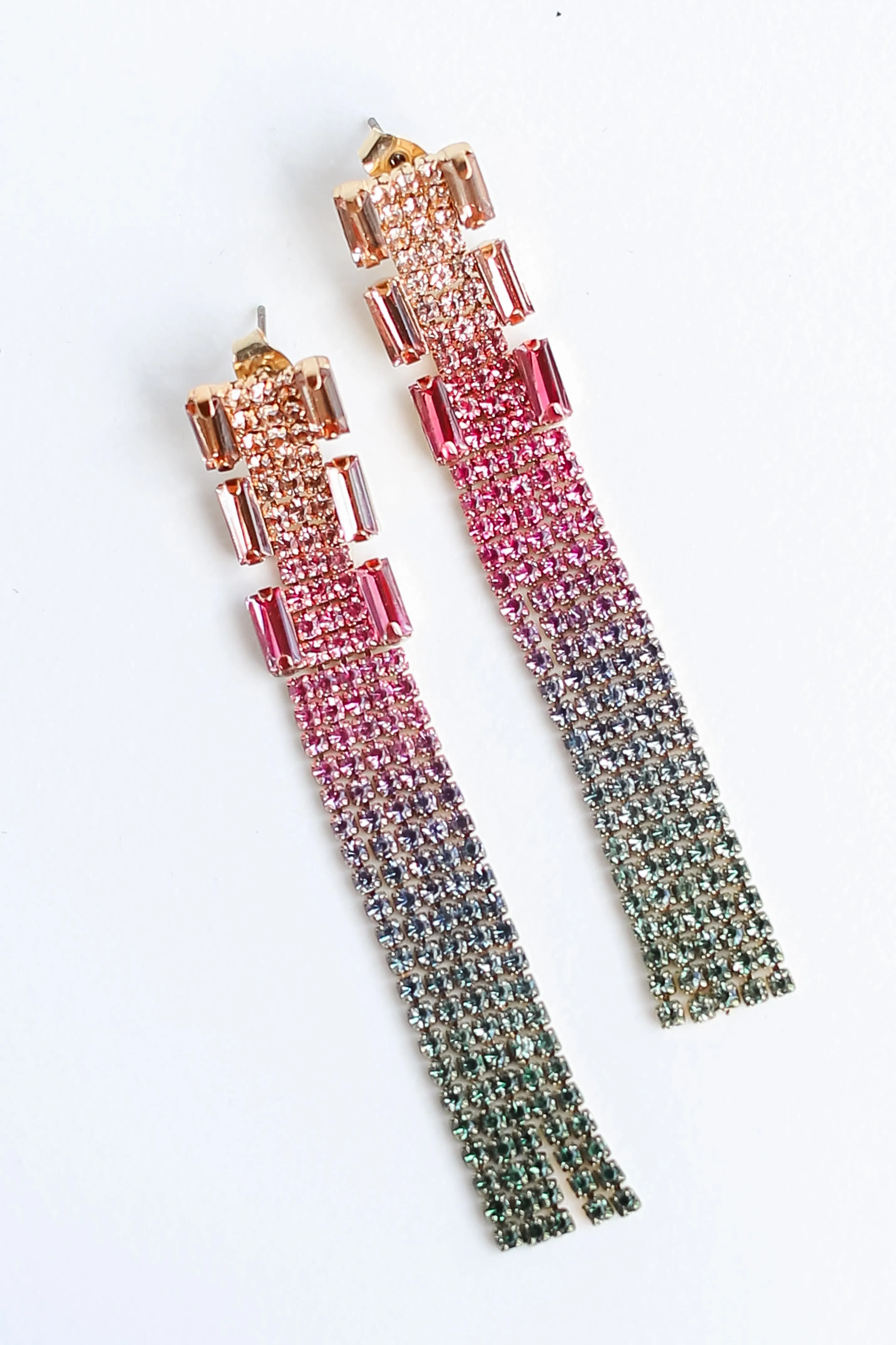 FINAL SALE - Ansley Rhinestone Fringe Earrings