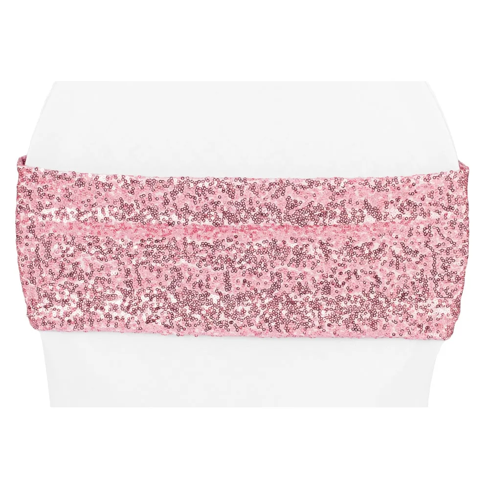 Glitz Sequin Spandex Chair Band - Pink