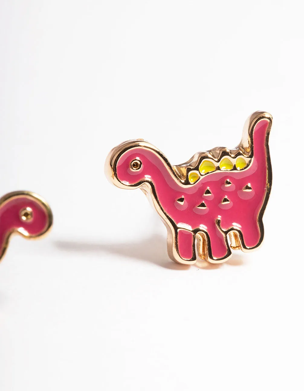 Gold Dinosaur Stud Earrings