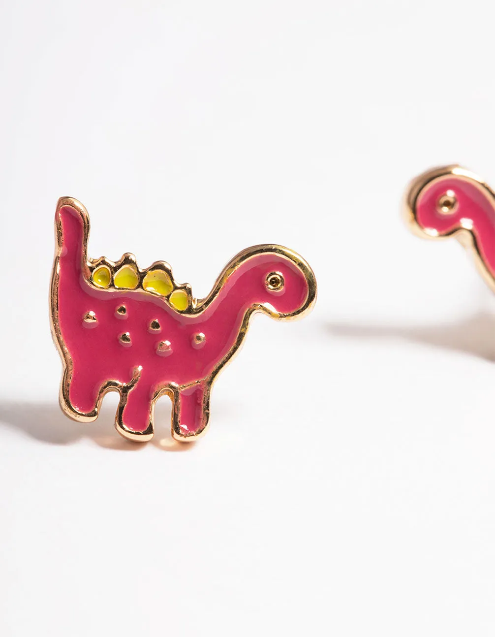 Gold Dinosaur Stud Earrings