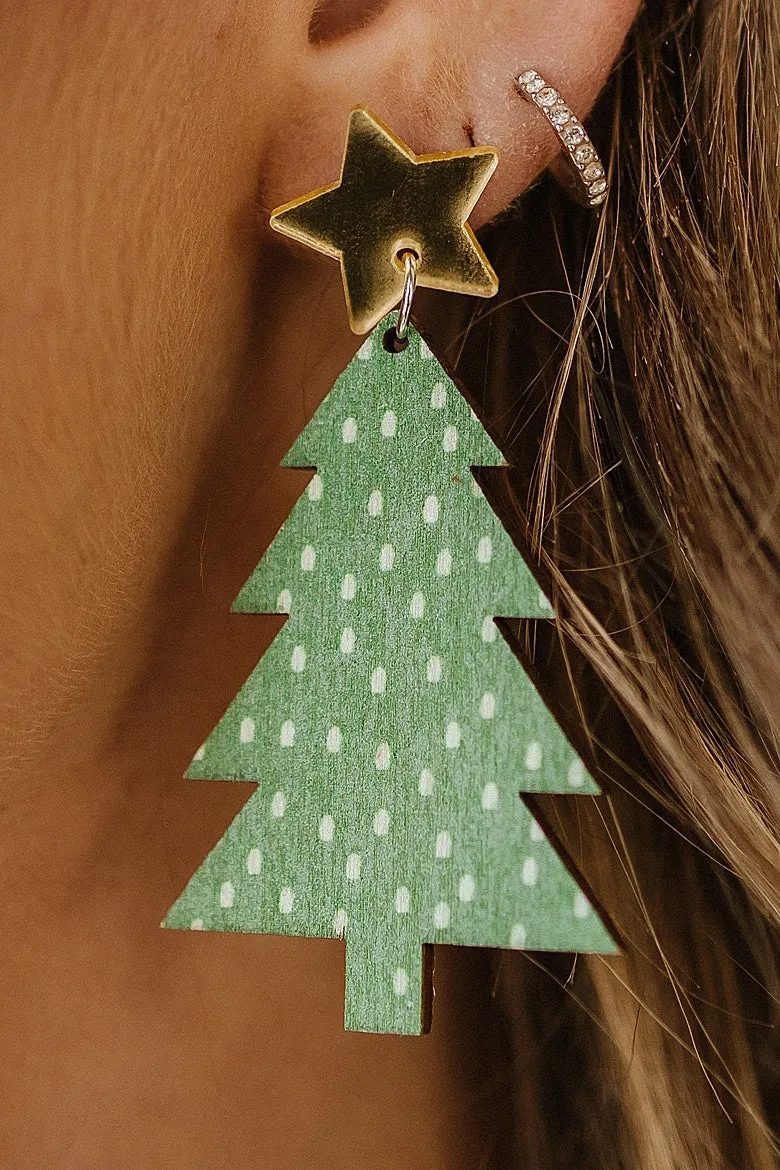 Green Christmas Tree Dangle Earrings | PRE ORDER