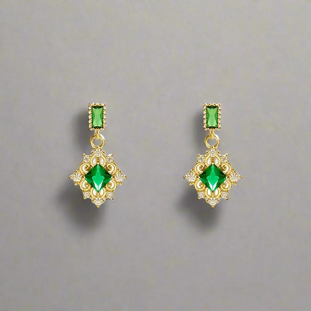 Green Crystal Earrings