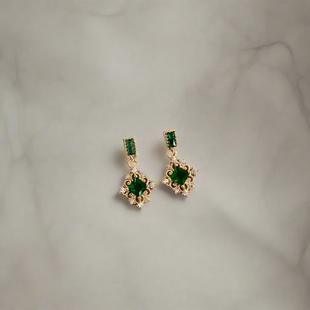 Green Crystal Earrings