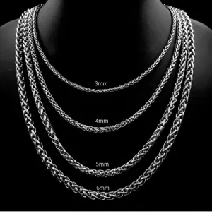 HNSP STAINLESS STEEL TWIST CHAINS NECKLACE FOR Men Women Jewelry 50cm-120cm Pendant Chain Accessories