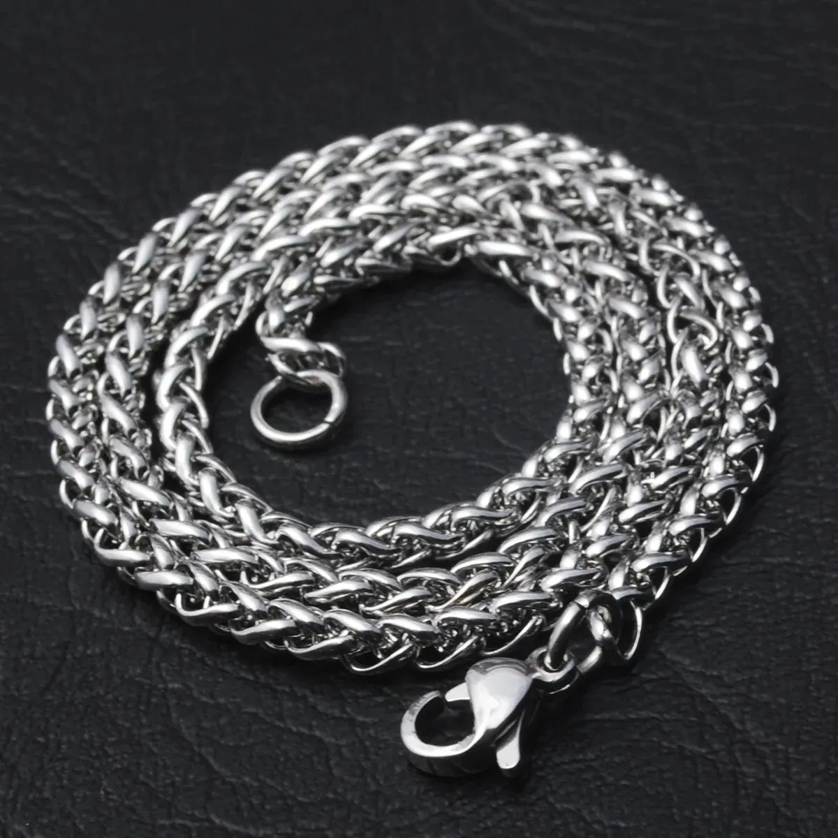 HNSP STAINLESS STEEL TWIST CHAINS NECKLACE FOR Men Women Jewelry 50cm-120cm Pendant Chain Accessories