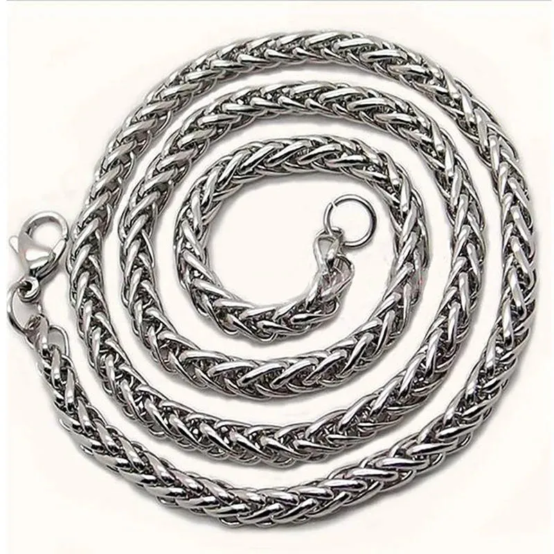 HNSP STAINLESS STEEL TWIST CHAINS NECKLACE FOR Men Women Jewelry 50cm-120cm Pendant Chain Accessories