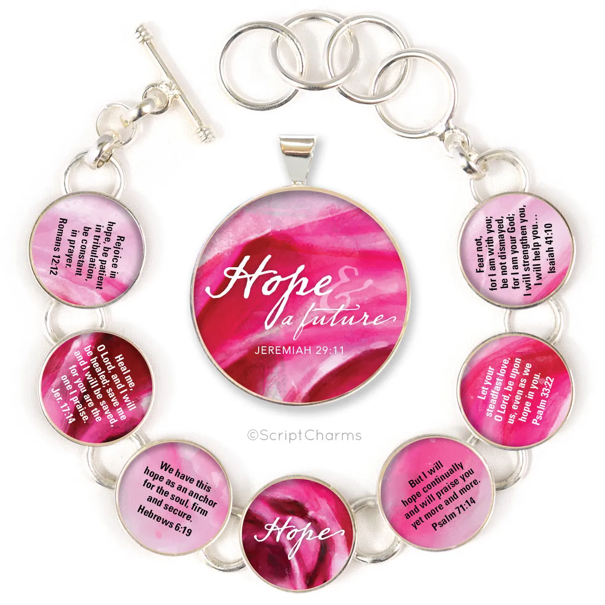 Hope Scriptures Colorful Silver-Plated Bracelet & Necklaces