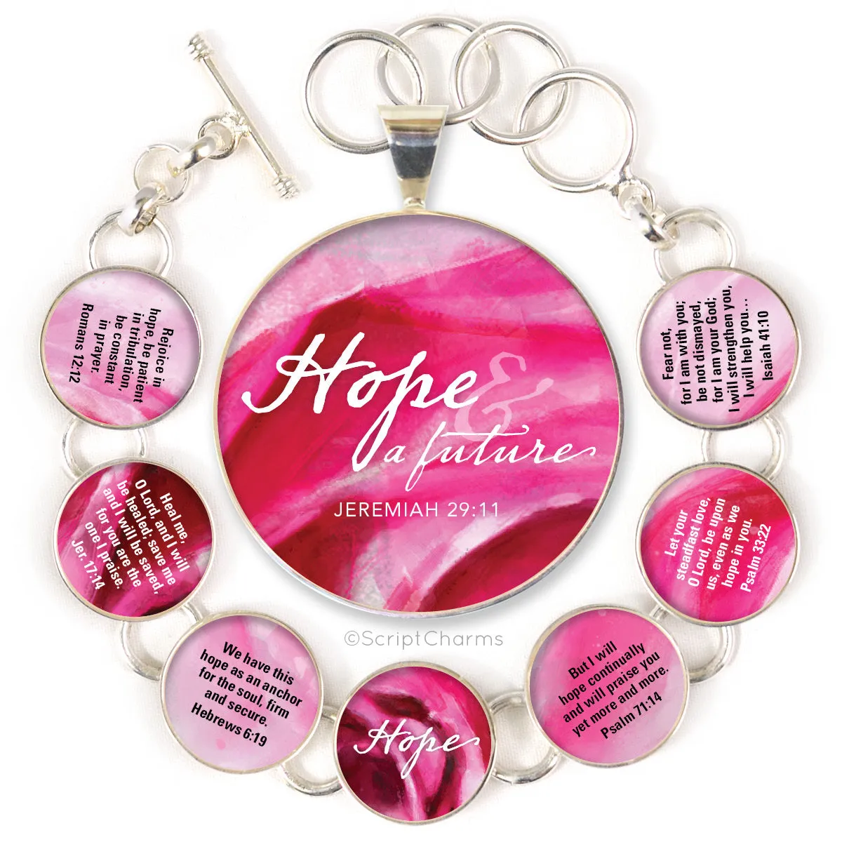 Hope Scriptures Colorful Silver-Plated Bracelet & Necklaces