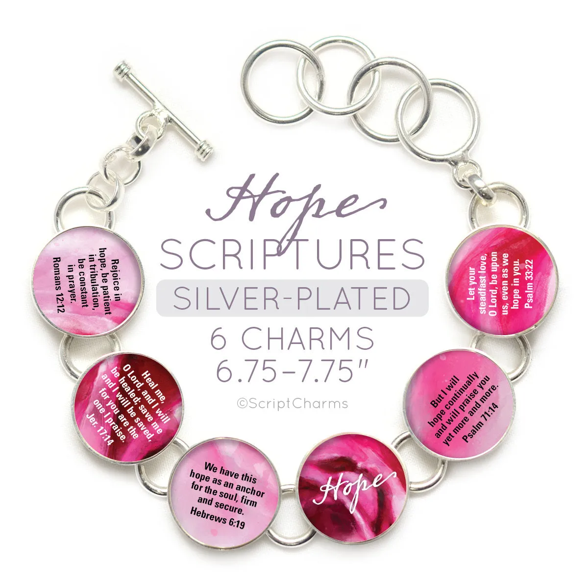 Hope Scriptures Colorful Silver-Plated Bracelet & Necklaces