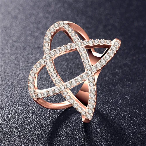 Hot!Bottom Price Only 2 Weeks Fashion Rings for Women Double Letter X Shape Ring Zirconia Micro Paved Women Anel