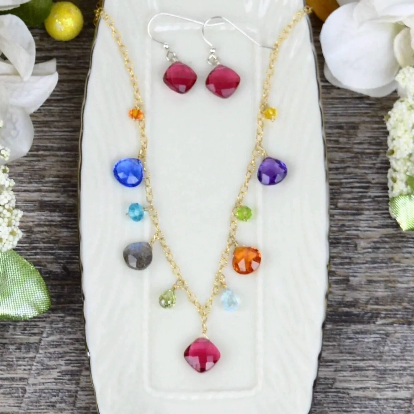 Instant Classic New Zina Colorful Gemstone Necklace