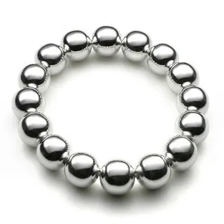 Iron Clay Sterling Silver Ball Stretch Bracelet