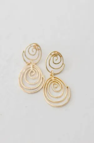 Josie Swirl Drop Earrings Gold