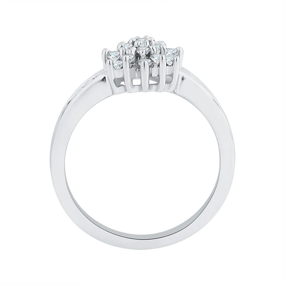 KATARINA 1/3 cttw Prong Set Diamond Cluster Engagement Ring