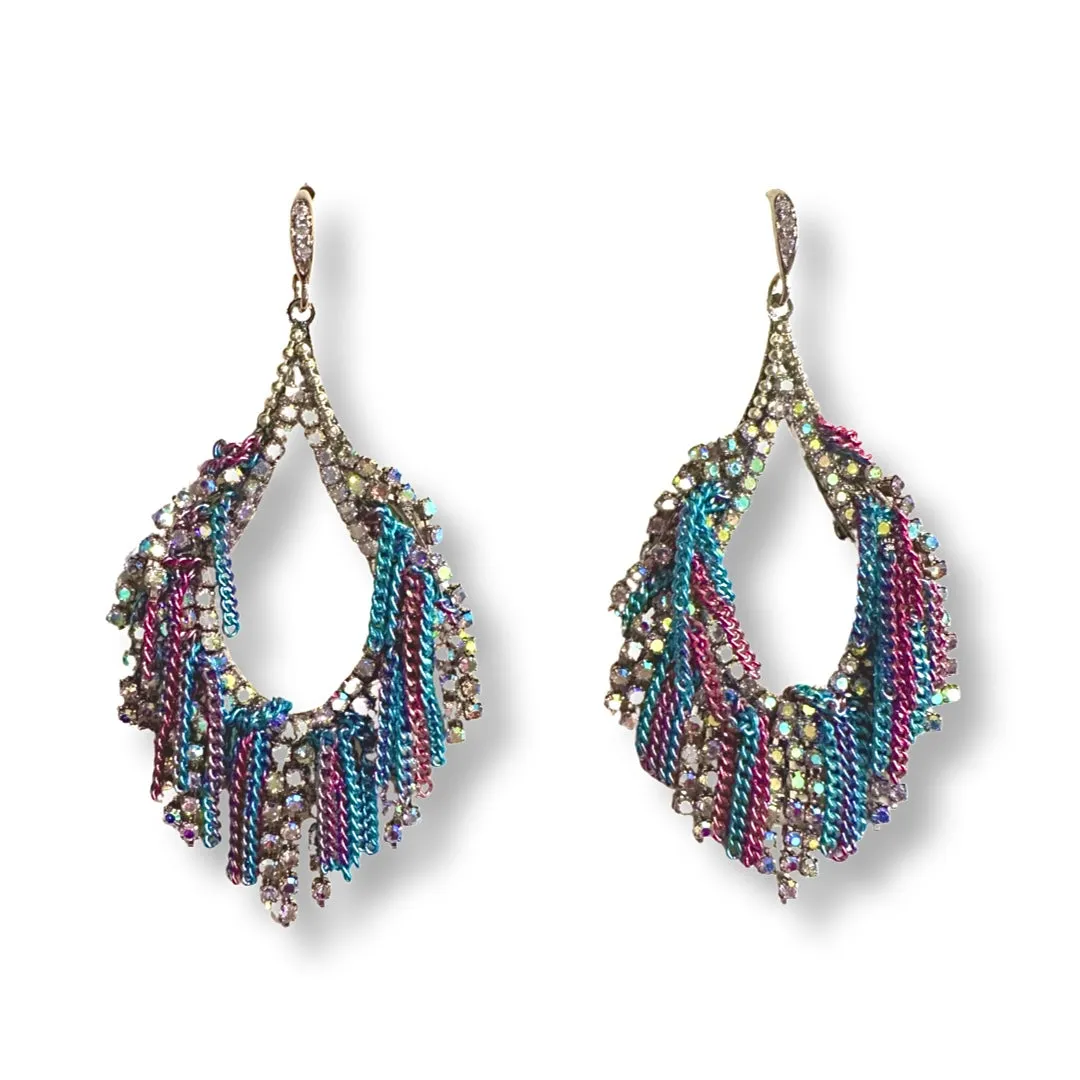 Krista Crystal Chandelier Teardrop Statement Earrings