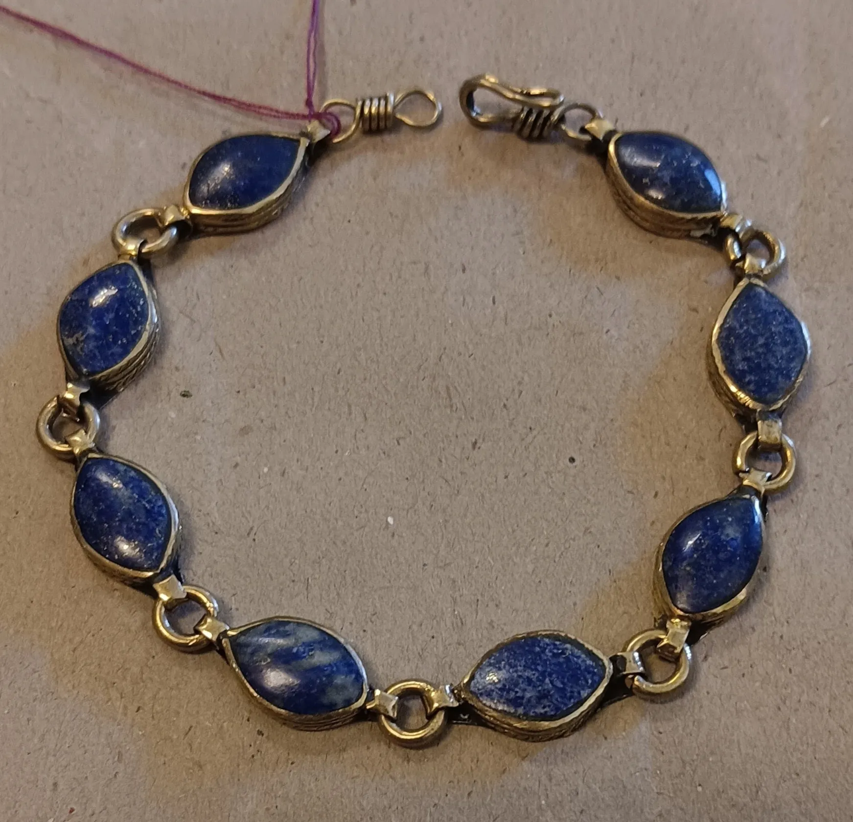 Lapis & Coin Silver Bracelet - Afghanistan