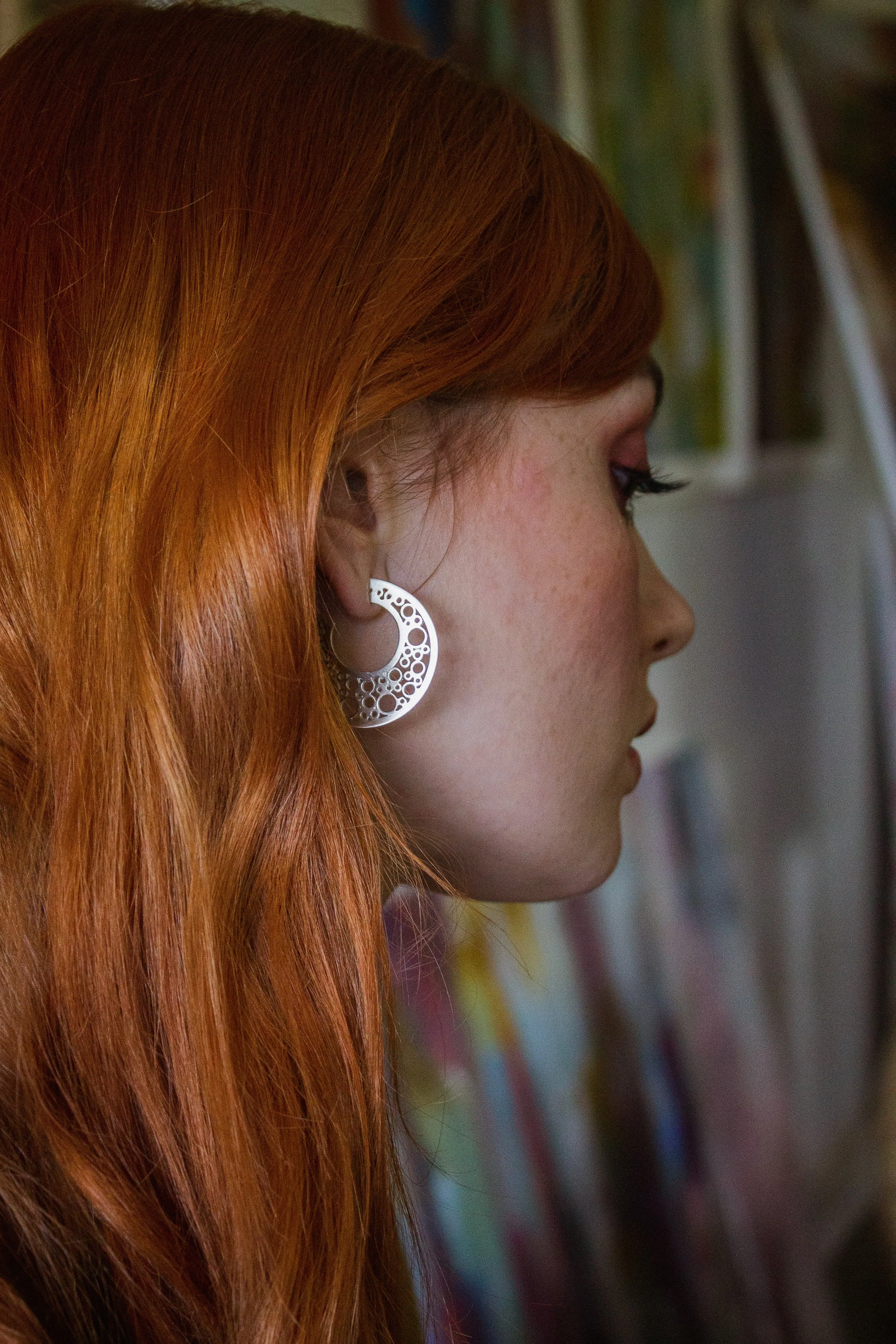 Large Sterling Silver hoopla earrings