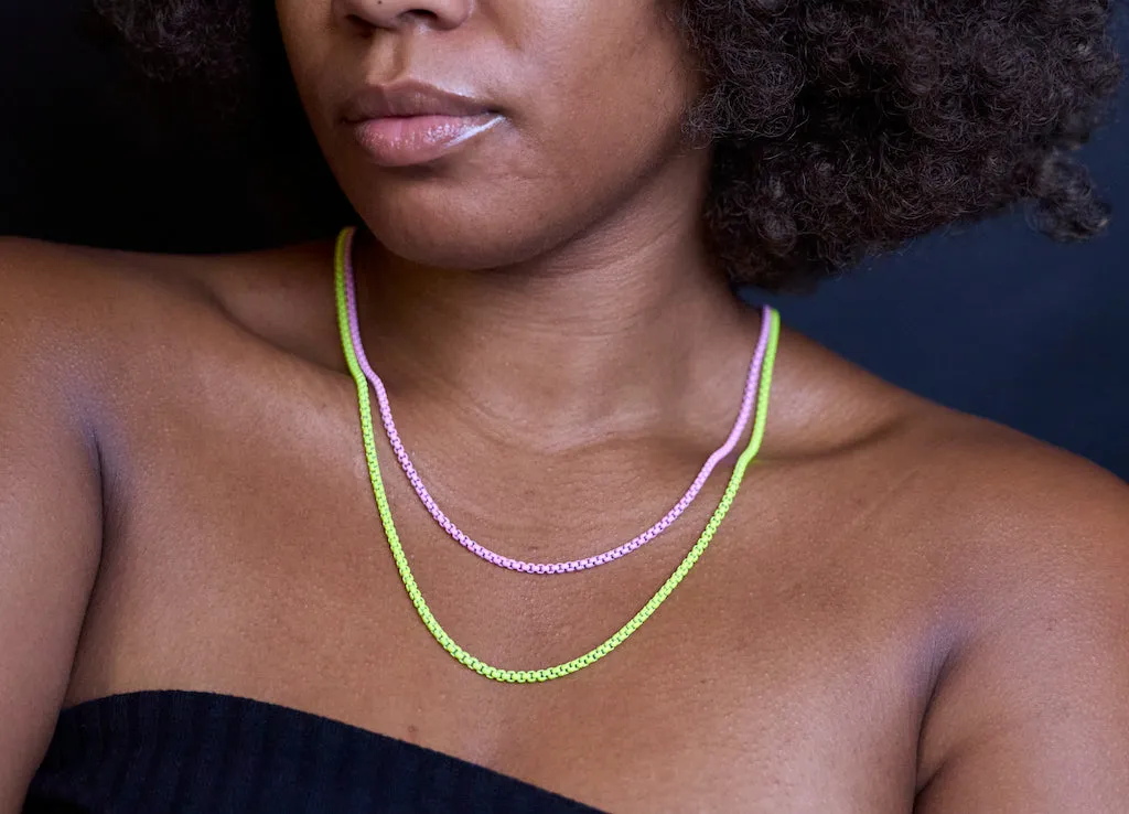 Lime Green Book Chain Necklace