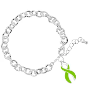 Lime Green Ribbon Charm Chunky Bracelets