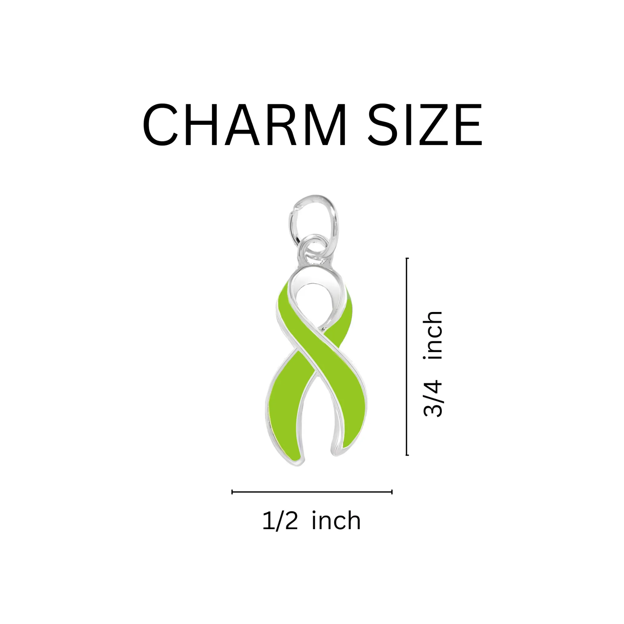 Lime Green Ribbon Charm Chunky Bracelets