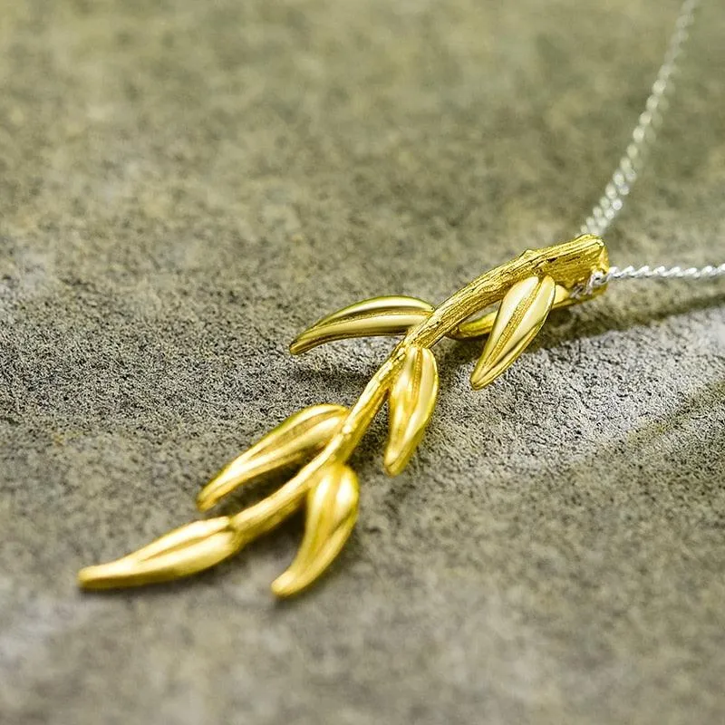 Long Branch and Leaves Pendant Fine Jewelry Chains and Necklace