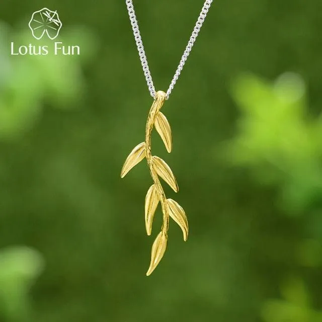 Long Branch and Leaves Pendant Fine Jewelry Chains and Necklace